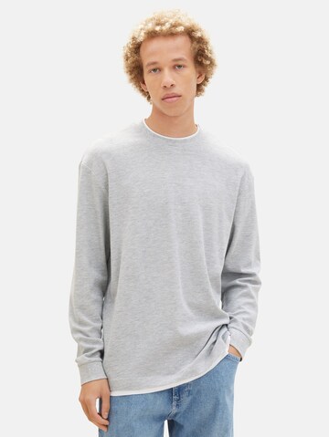 T-Shirt TOM TAILOR DENIM en gris : devant