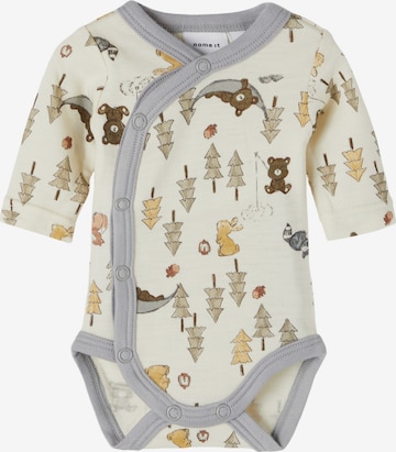 Tutina / body per bambino di NAME IT in bianco: frontale