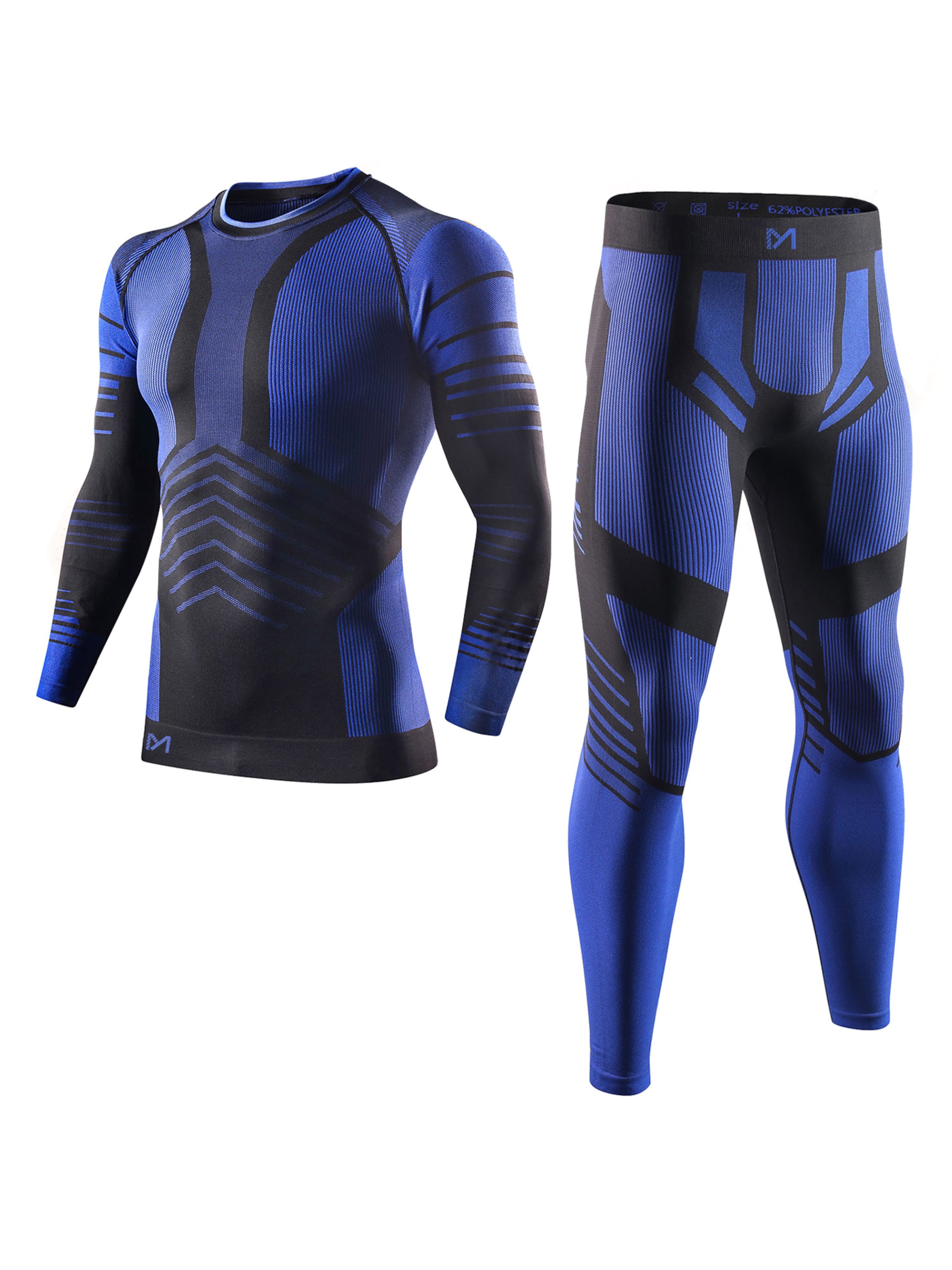 MEETWEE Base Layer 'Seamless Thermal Underwear' in Blue: front