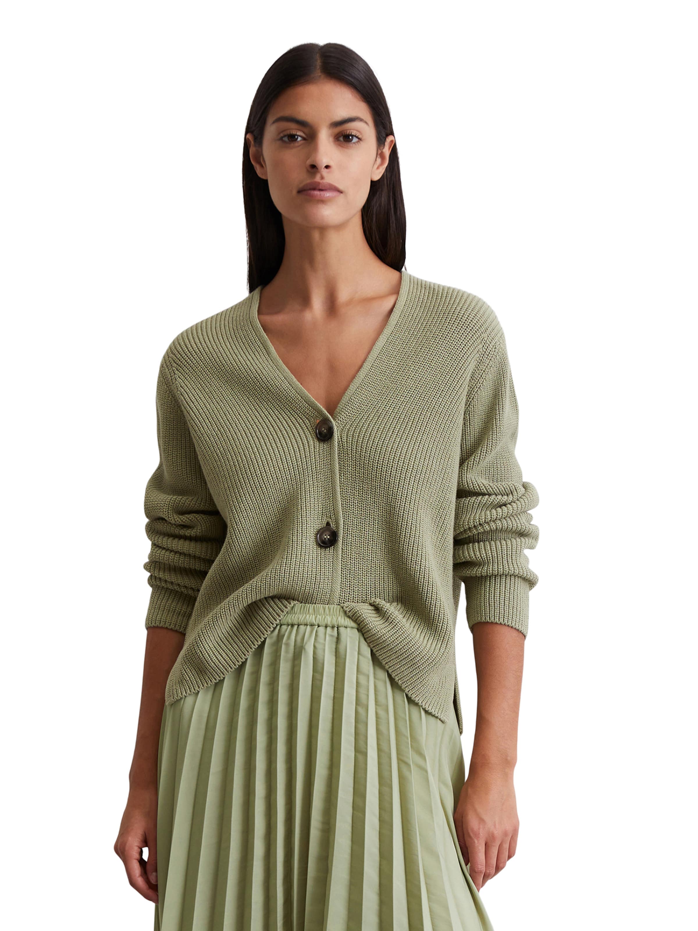 Marc O'Polo Pletena jopa | zelena barva: sprednja stran