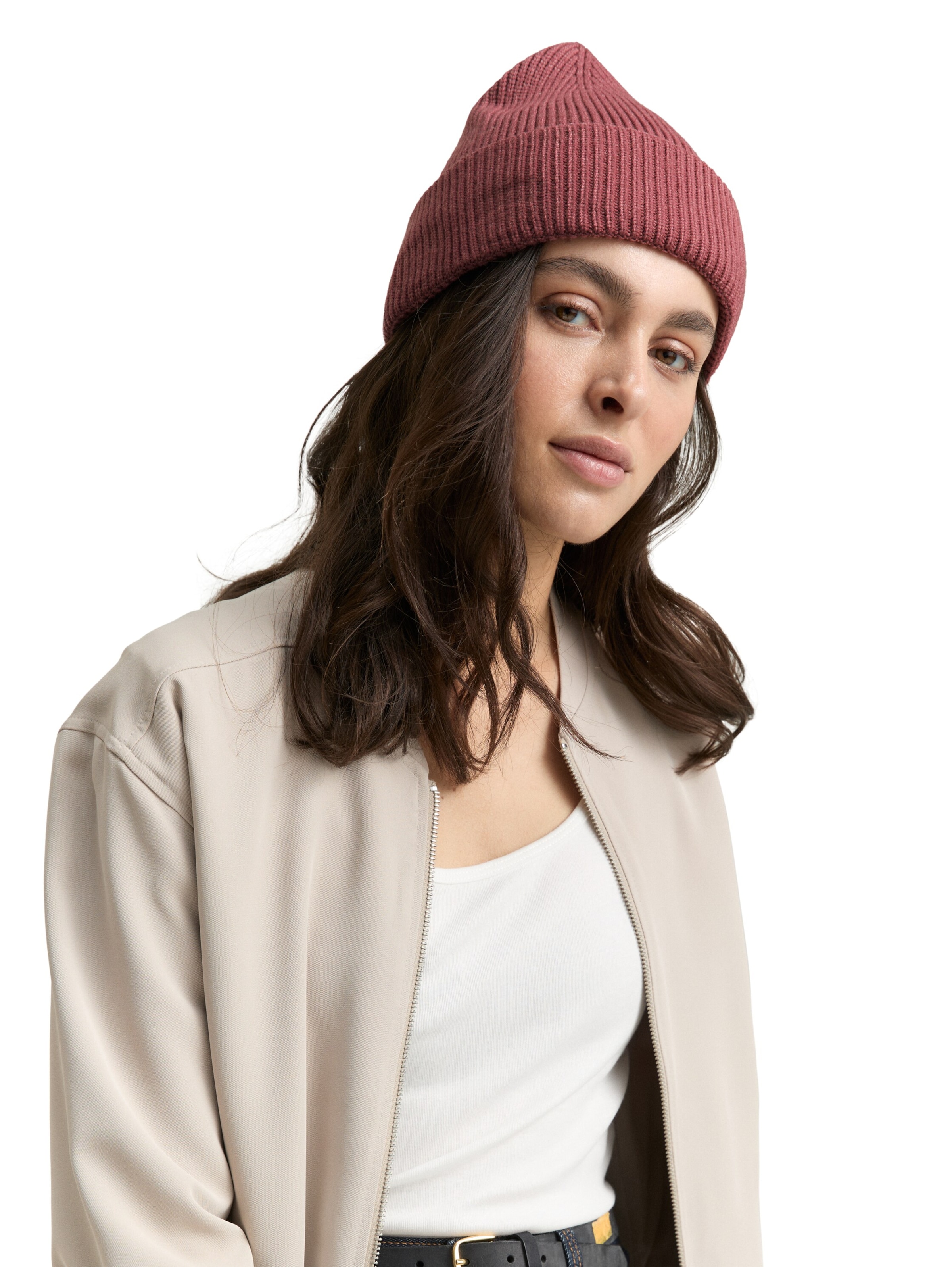 TOM TAILOR Beanie in Red: front