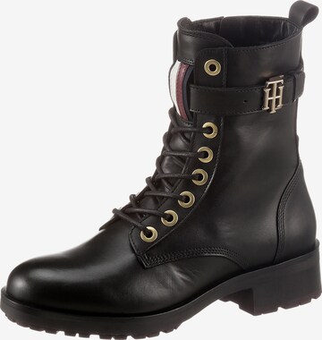 TOMMY HILFIGER Lace-Up Ankle Boots in Black