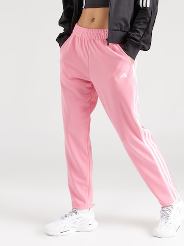 ADIDAS PERFORMANCE Tapered Workout Pants 'ES 3S' in Pink: front