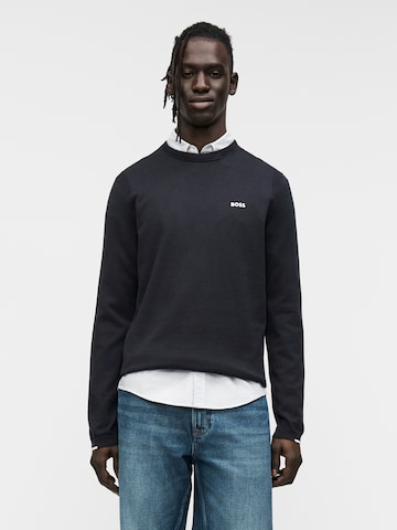 BOSS Пуловер 'Ever-X ' в синьо: отпред