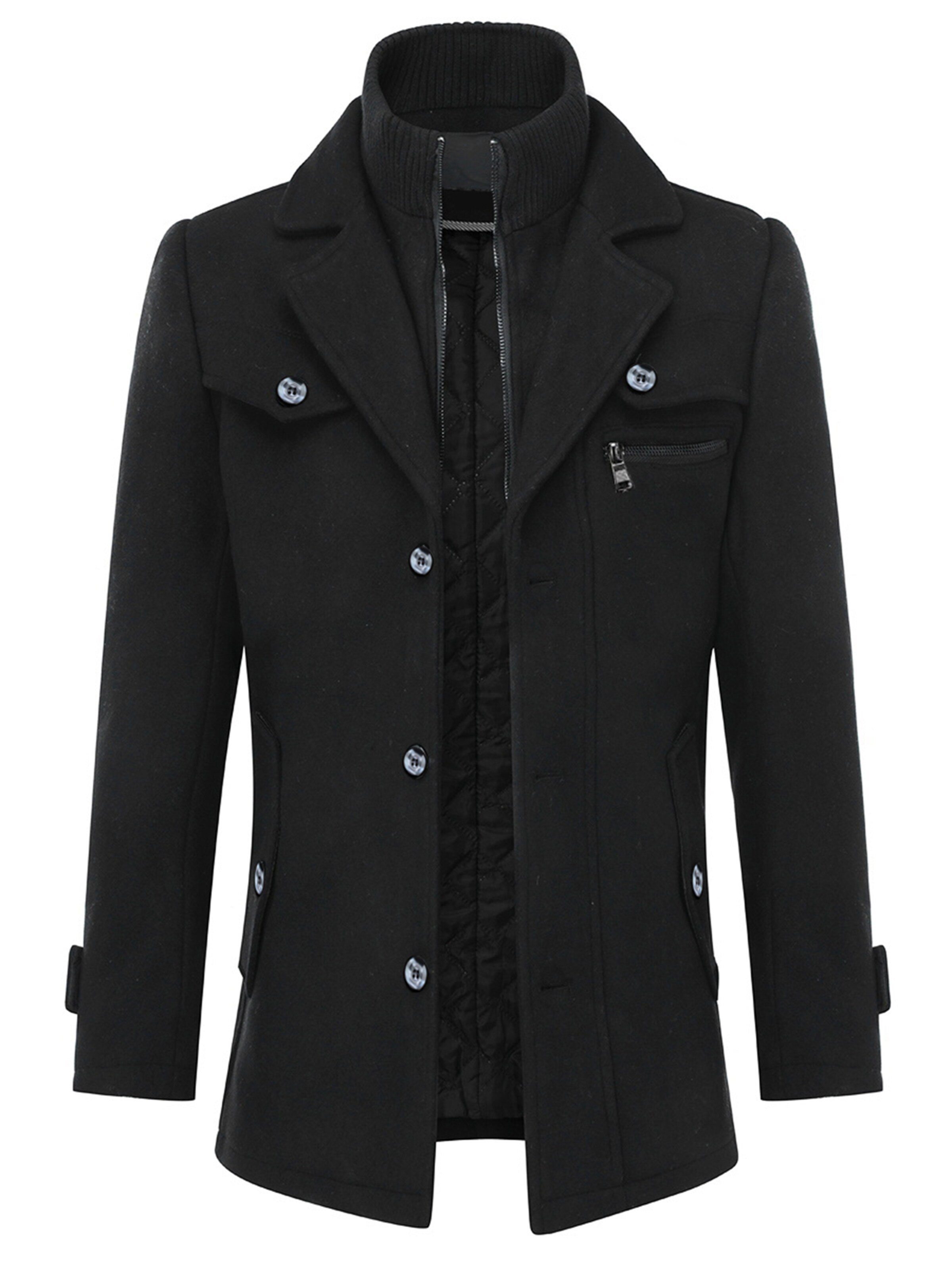 Youthup Winter Coat in Black: front