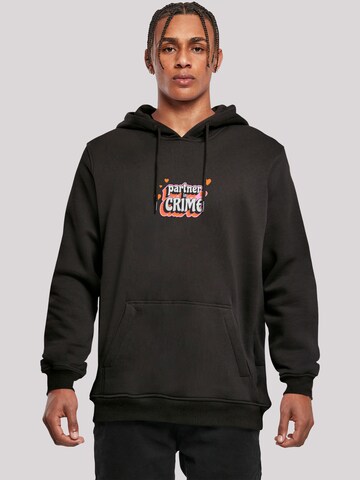 Sweat-shirt 'Partner In Crime Valentinstag' F4NT4STIC en noir : devant