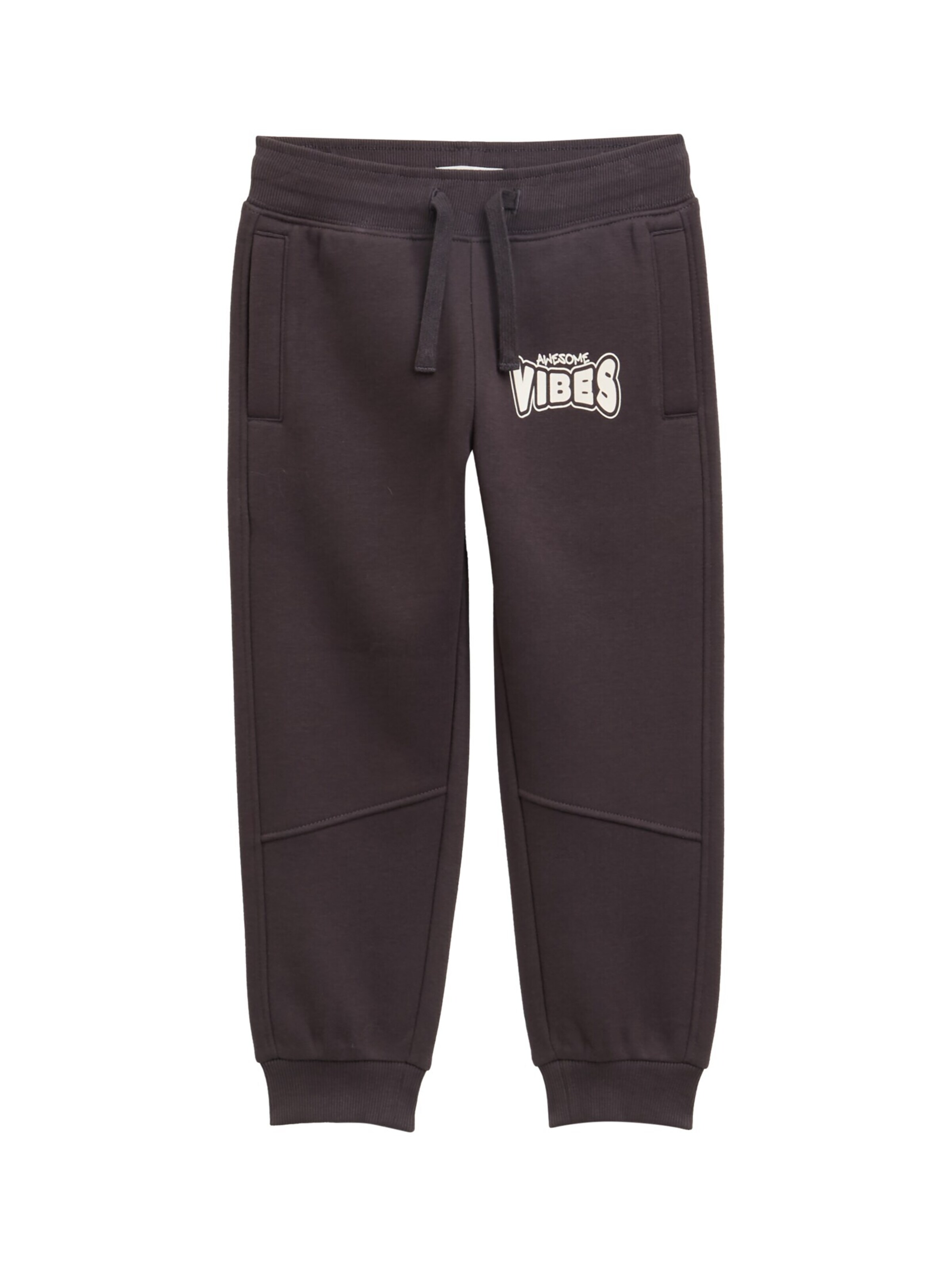 TOM TAILOR Loosefit Jogginghose mit Print in Braun: Vorderseite