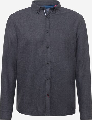 Kronstadt - Ajuste regular Camisa 'Johan' en negro: frente