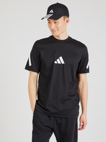 ADIDAS SPORTSWEAR - Camisa funcionais 'Z.N.E.' em preto: frente