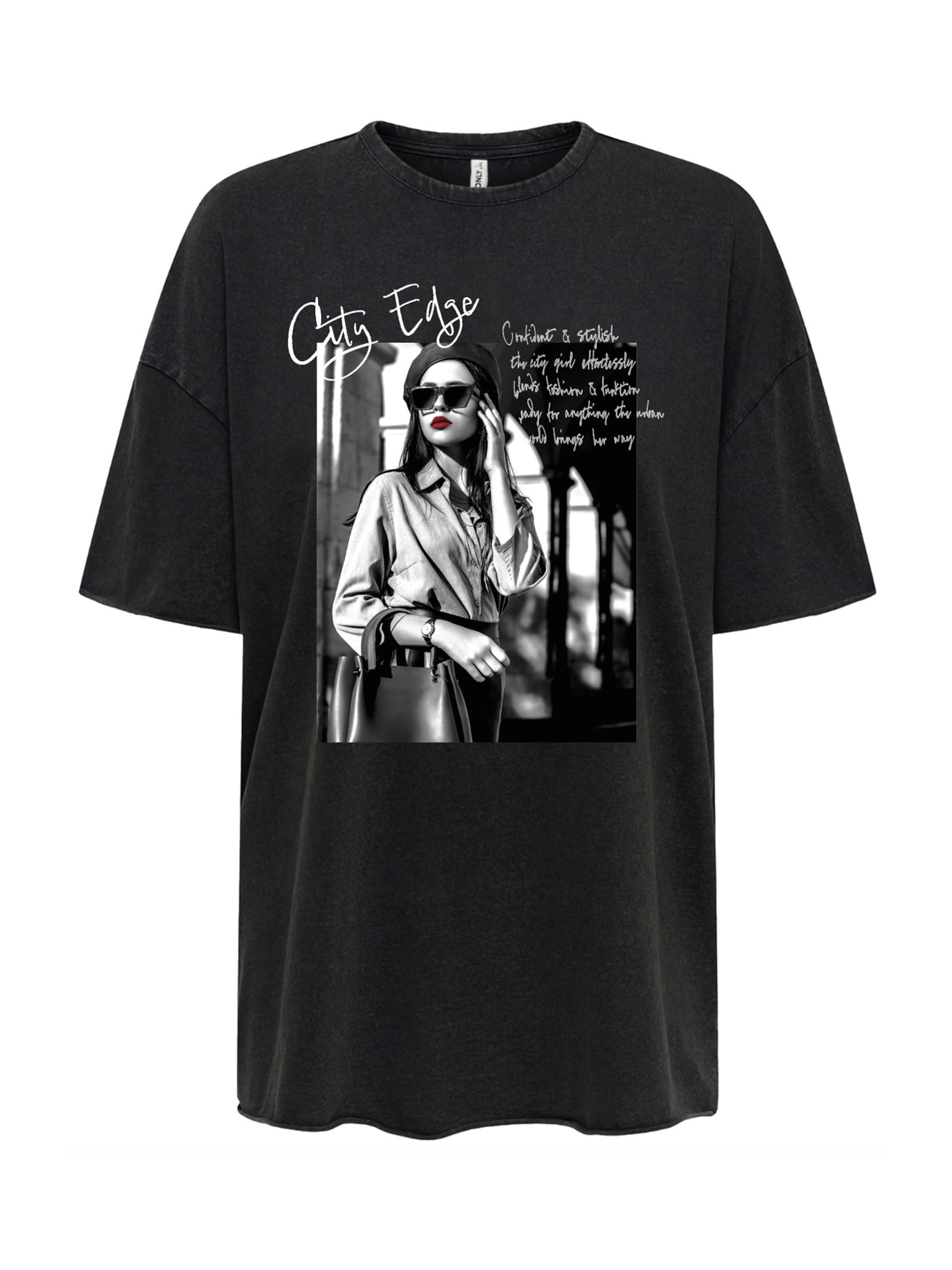 ONLY Тениска 'ONLLUCY' в черно: отпред