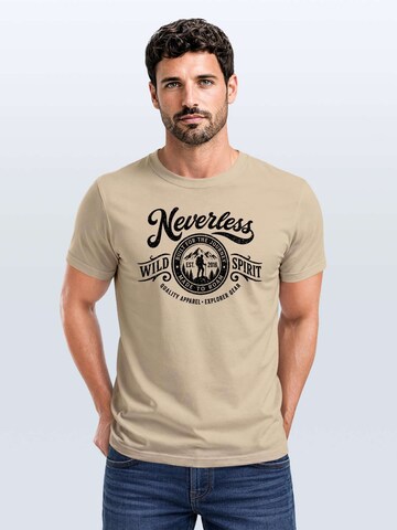Neverless Shirt 'Wild Spirit' in Beige: front