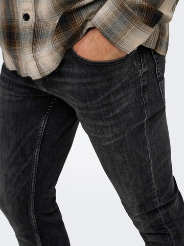 Only & Sons Slimfit Jeans 'ONSLoom' in Zwart