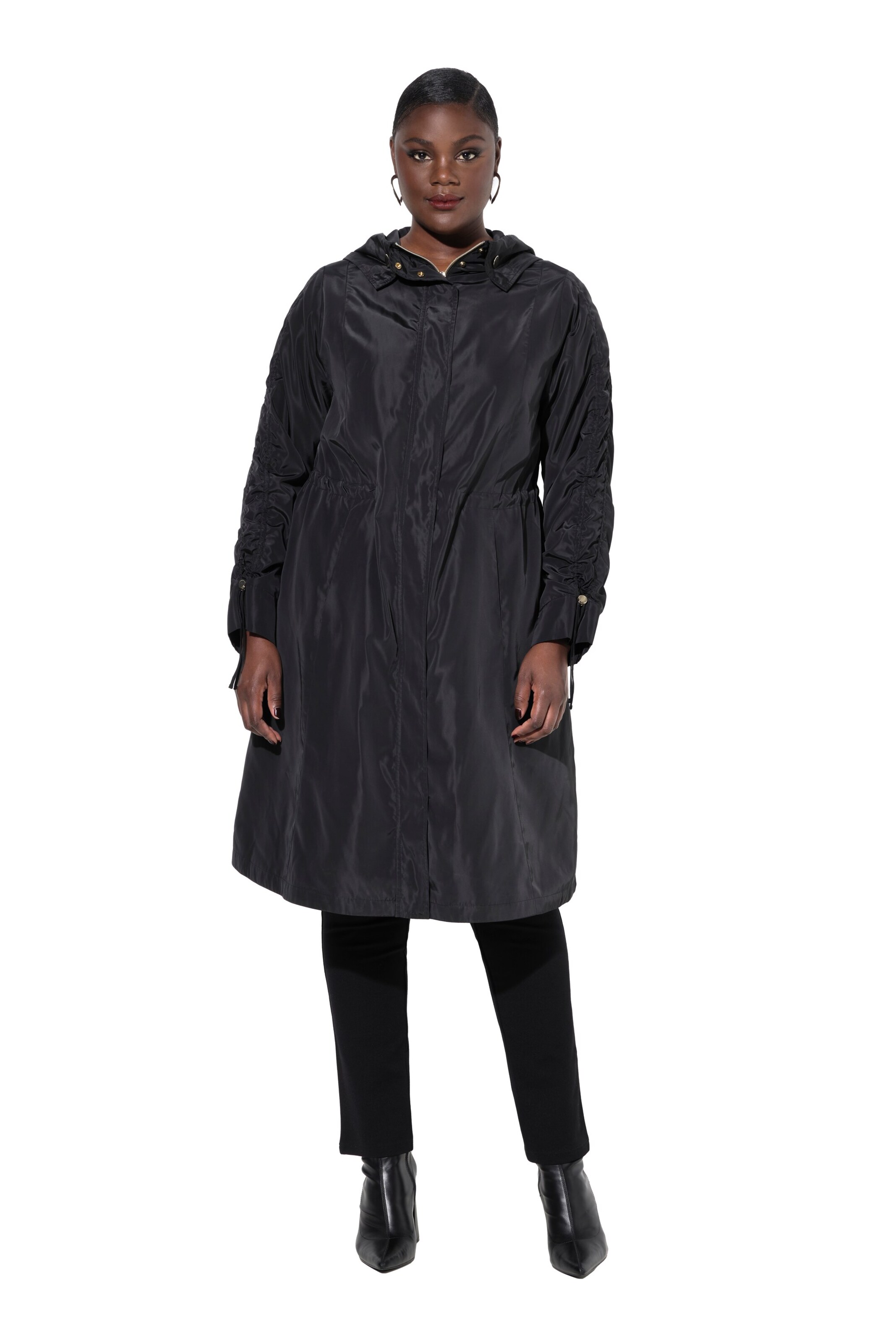 Ulla Popken Mantel in Schwarz: Vorderseite