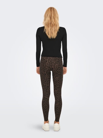 ONLY Skinny Leggings 'BELLA' in Brown