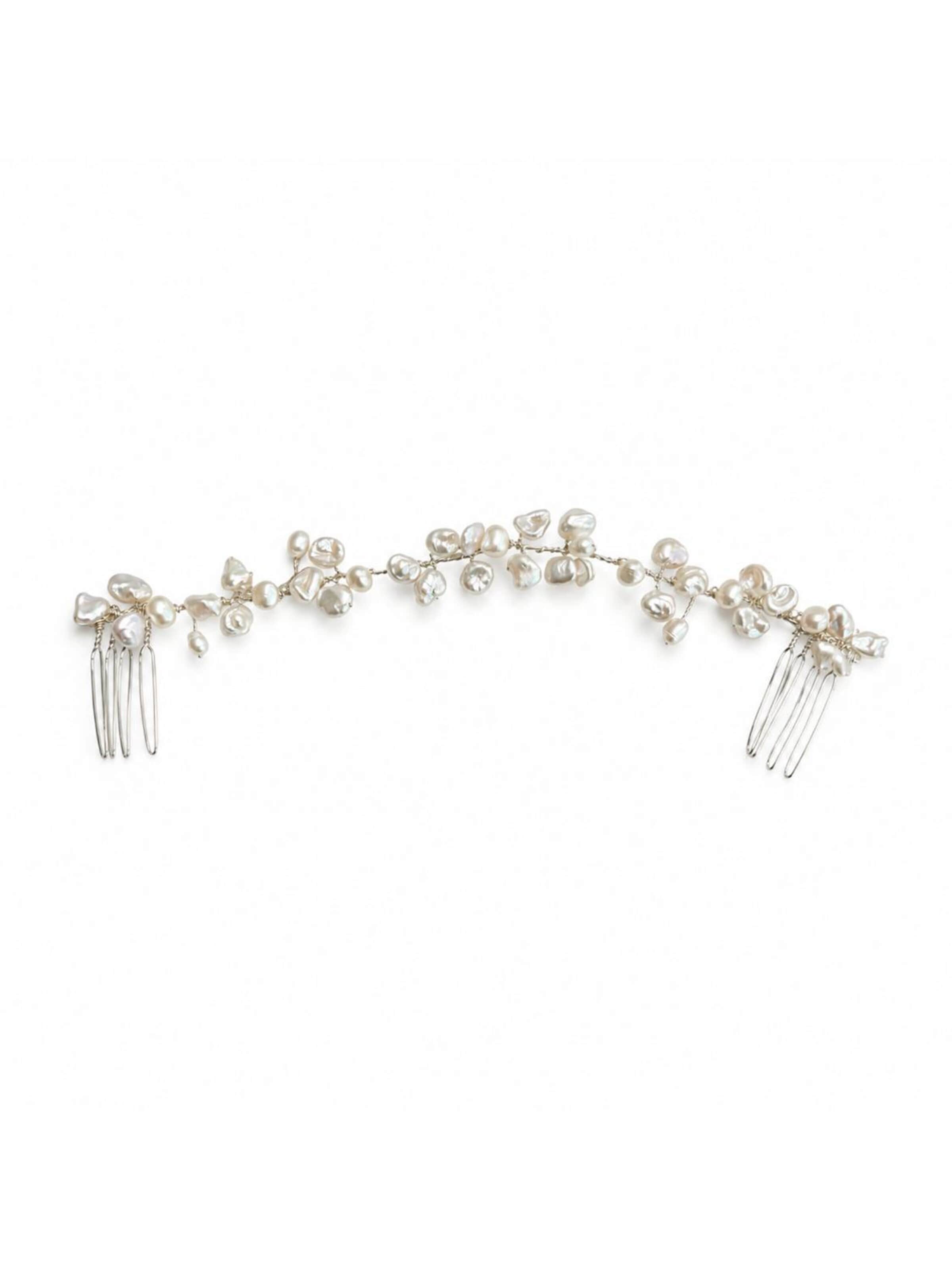 Sally Jane Bridal Hair Jewelry 'Nova Hairvine Silver' in Silver: front