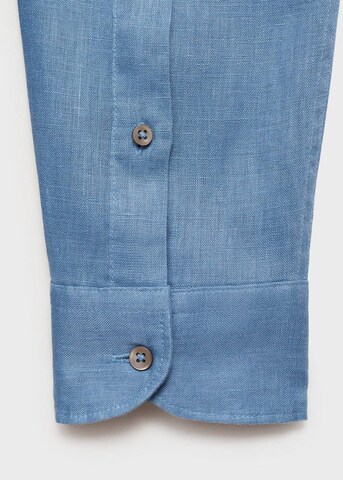 MANGO MAN Regular Fit Hemd 'Parrot' in Blau