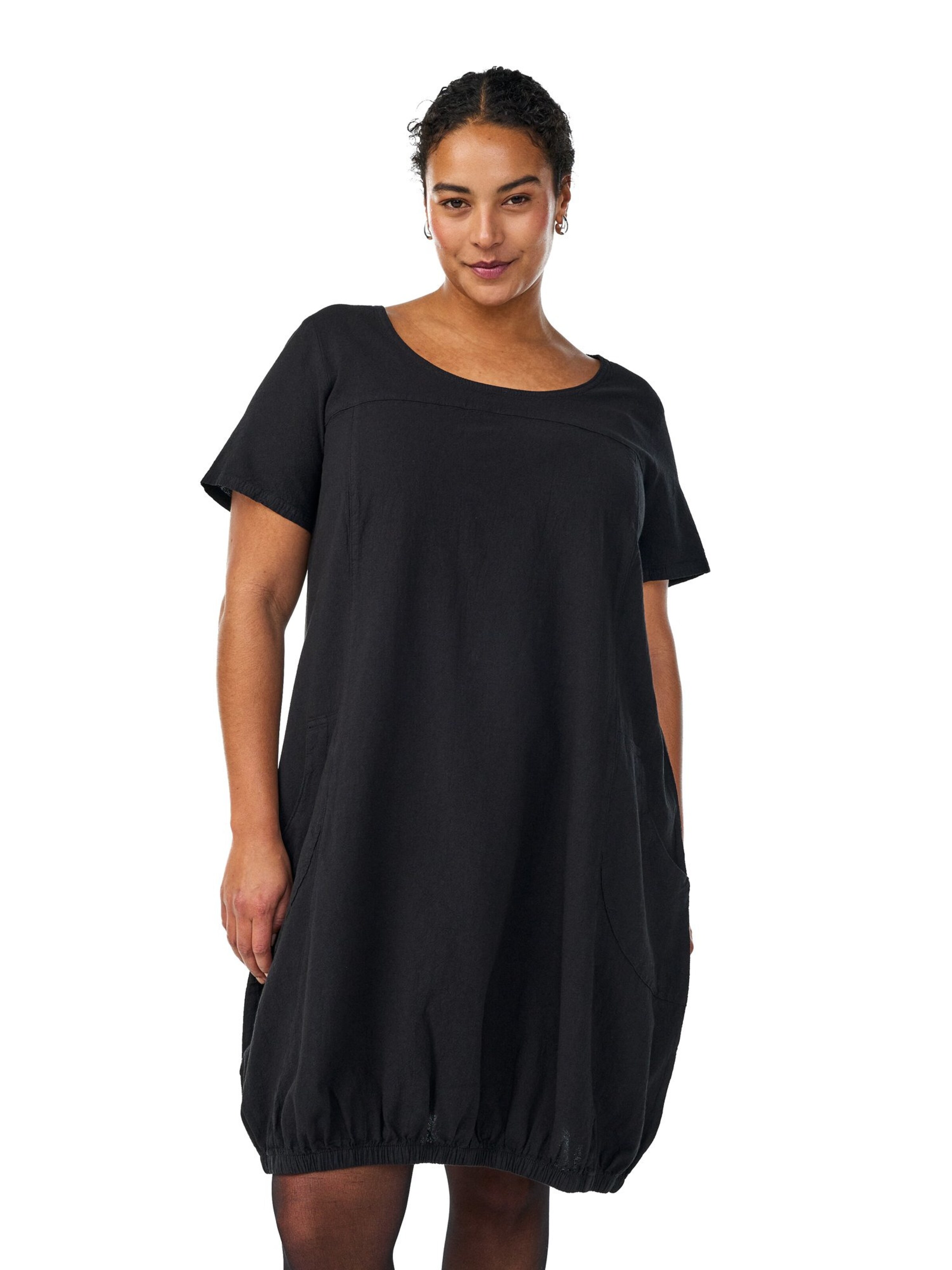 Zizzi Kleid 'Jeasy' in Schwarz: Vorderseite