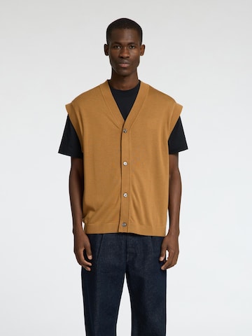 Gilet SELECTED en marron : devant