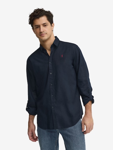 Polo Club Button Up Shirt in Blue: front