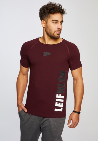 Leif Nelson Gym T-Shirt Rundhals in Rot