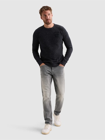 PME Legend Trui 'Pullover in a cotton blend with badges' in Blauw