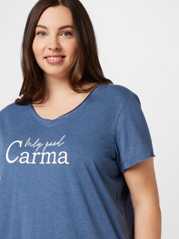 ONLY Carmakoma T-shirt 'QUOTE' i blå