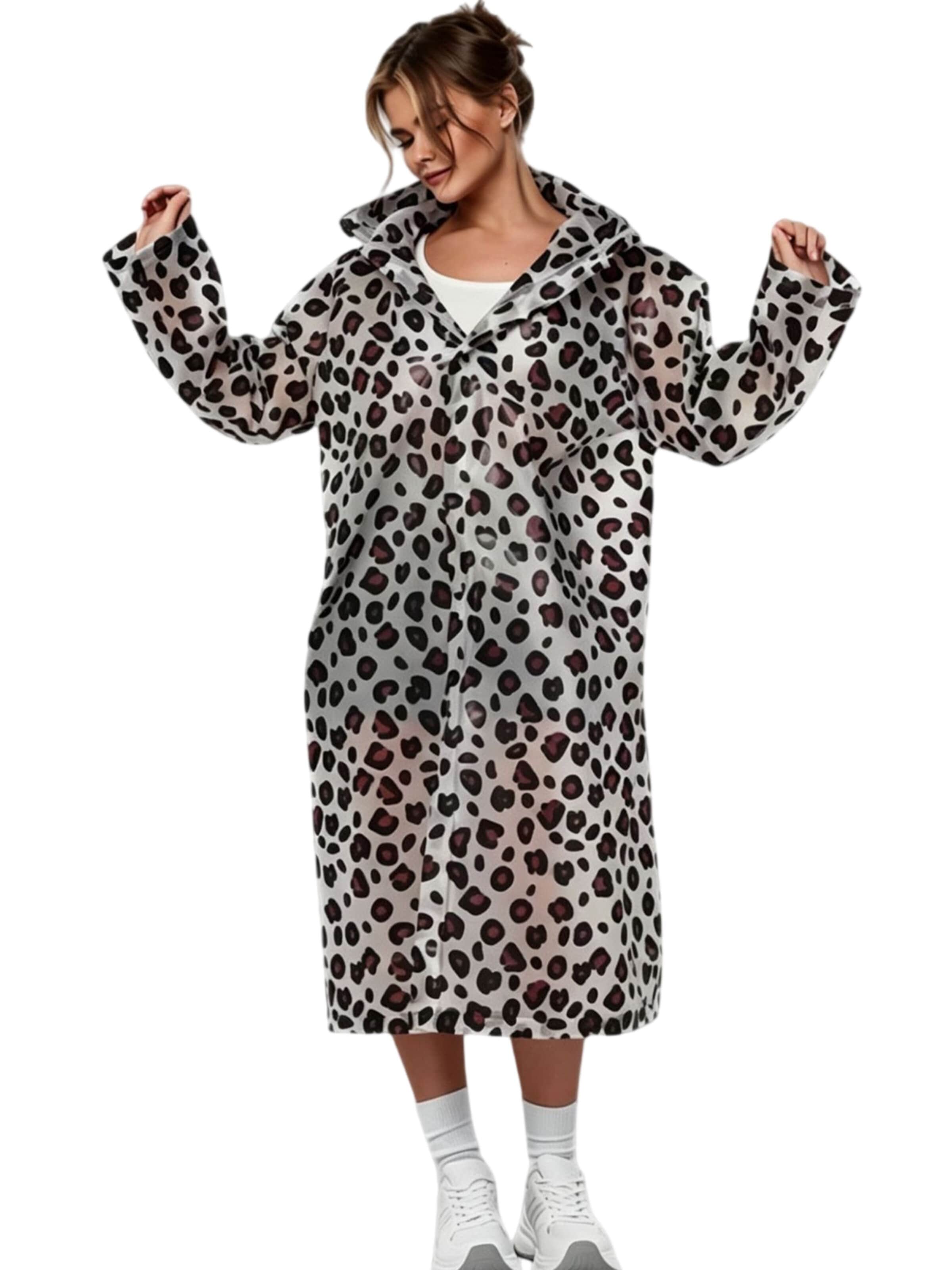Magicshe Raincoat 'Regenponcho mit Leo-Print' in Brown: front