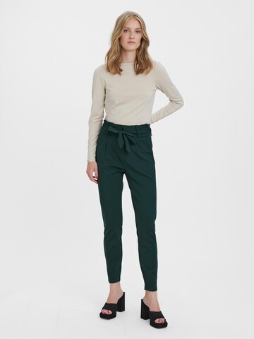 VERO MODA Slimfit Bandplooibroek 'Eva' in Groen