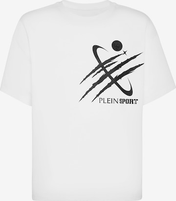 Plein Sport - Camiseta 'Scratch' en blanco: frente