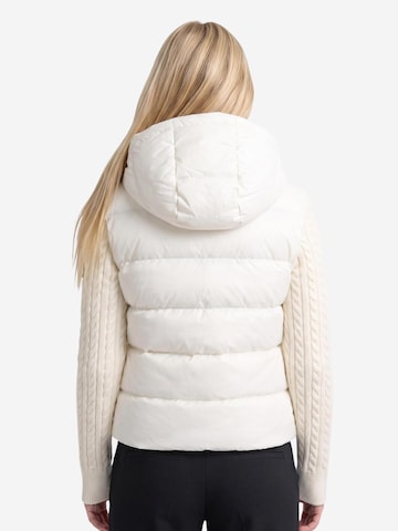Superdry Winterjas 'Cable Knit Sleeve Hybrid 263MSDW5012160A' in Wit