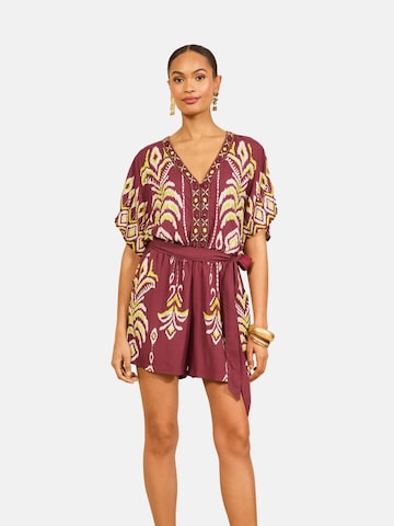 love & roses Jumpsuit in Bruin: voorkant