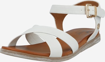 MUSTANG Sandaler med rem i hvid: forside