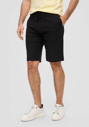 s.Oliver BLACK LABEL Loosefit Broek in Zwart: voorkant