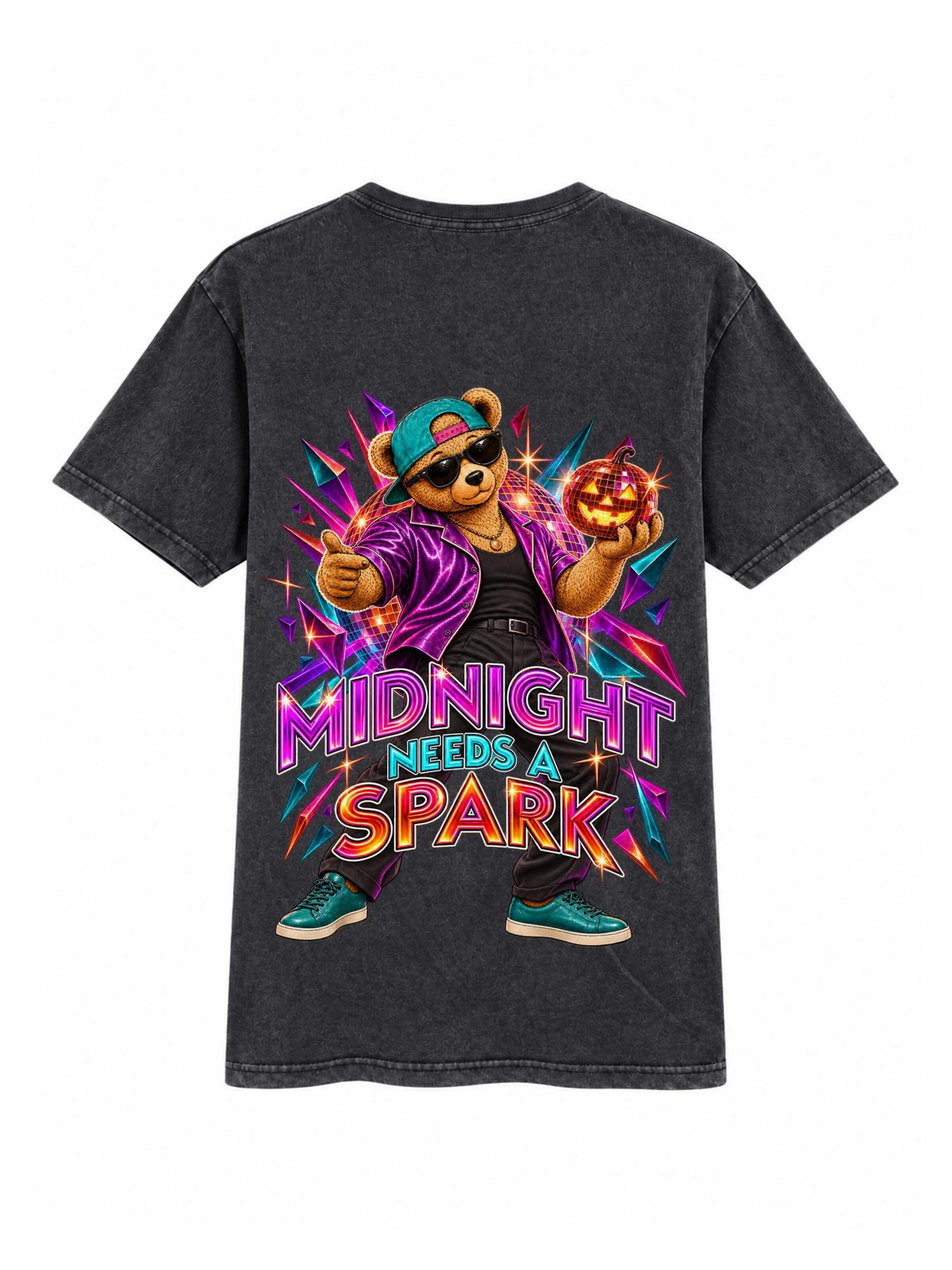 LUNØIR Studio Shirt 'TEDDY Midnight Spark' in Black: front