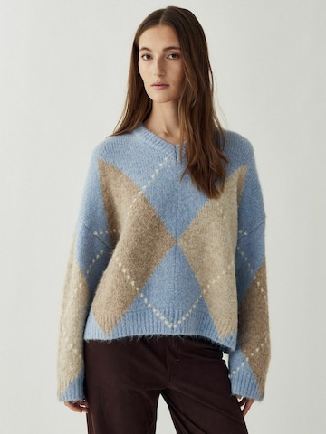 Pull-over ' Lai ' Noella en bleu : devant