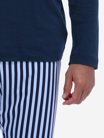 Mey Long Pajamas 'Graphic Stripes' in Blue