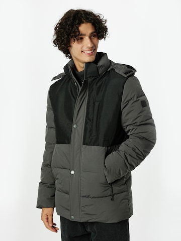 INDICODE JEANS Winter Jacket 'Titan' in Grey: front