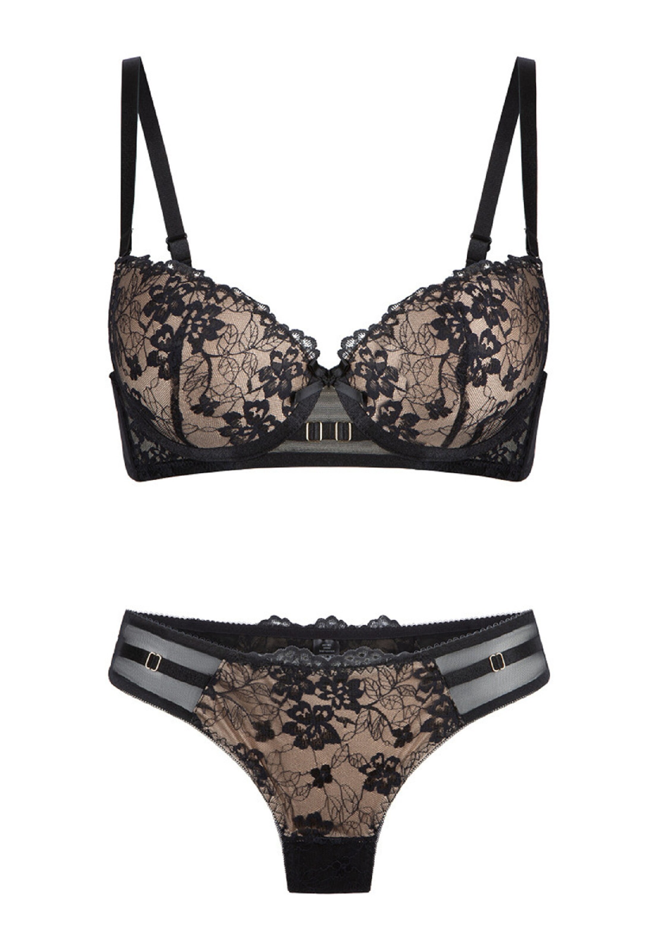 LingaDore - Push-up Conjuntos de ropa interior en negro: frente