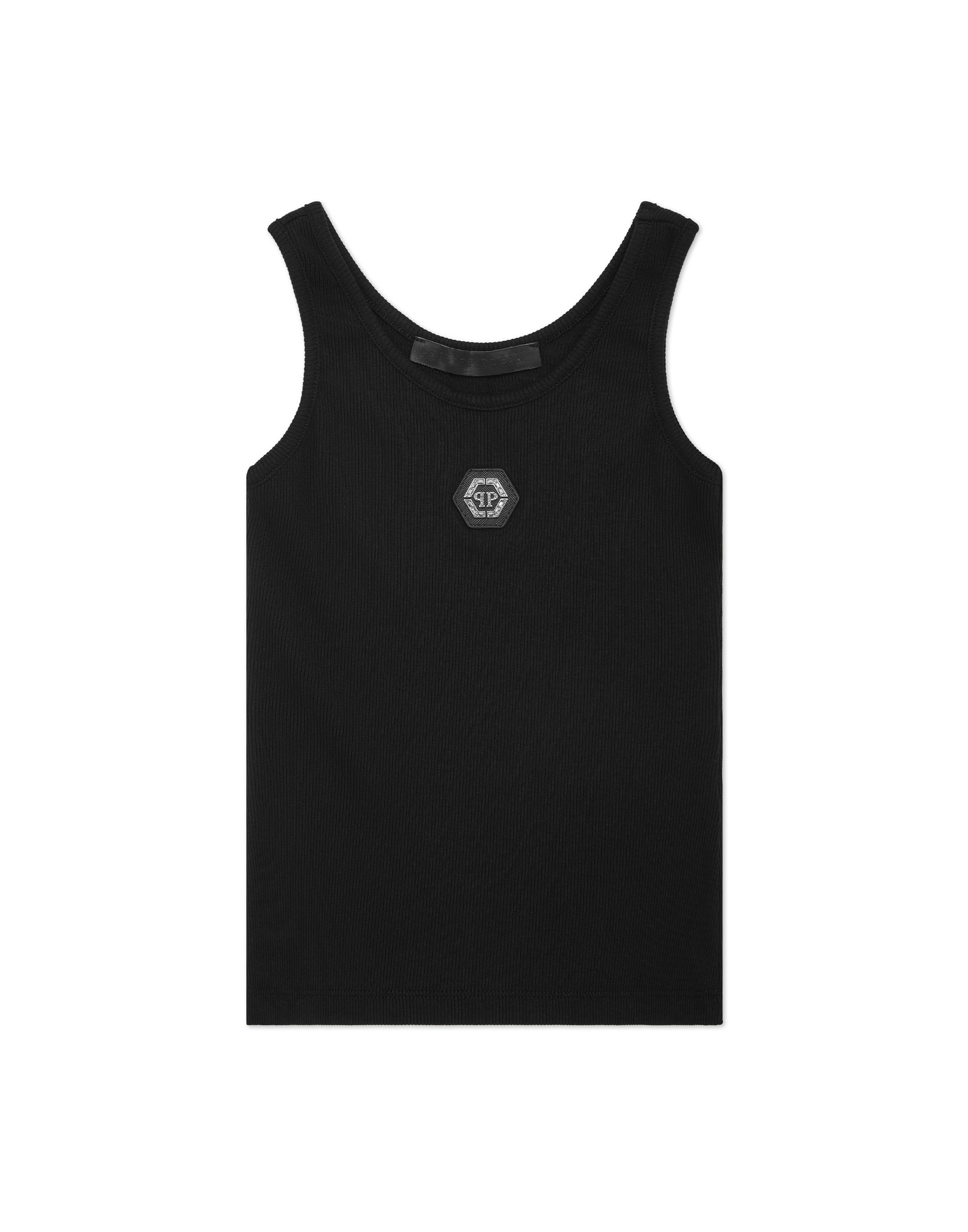 Philipp Plein Top in Schwarz: Vorderseite