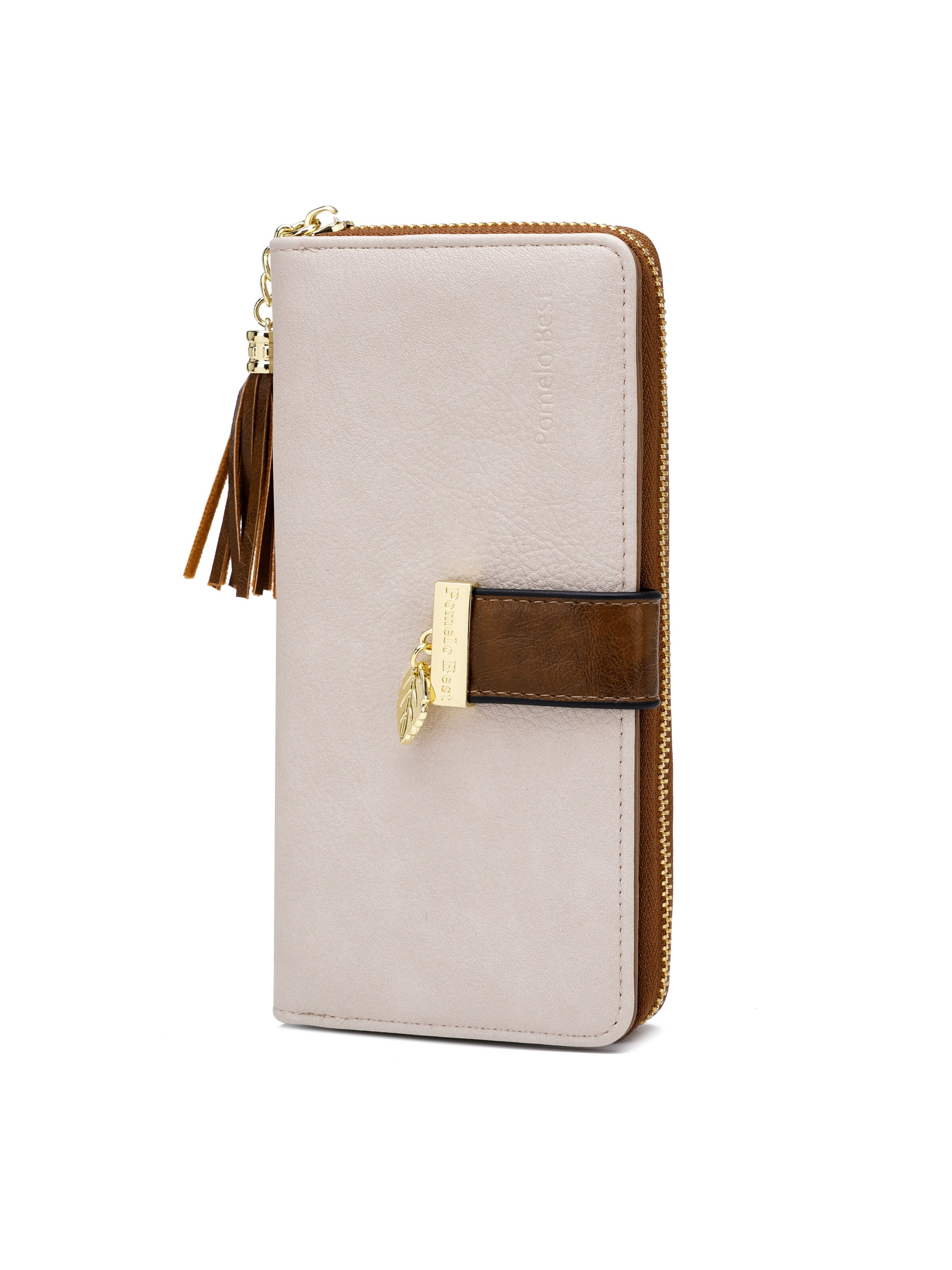 Pomelo Best Wallet 'Pomelo Best Portemonnaie Damen Klassisch Minimalistisch' in Beige: front