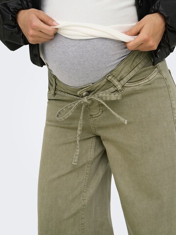 Only Maternity Wide leg Jeans 'OLMGianna' in Groen