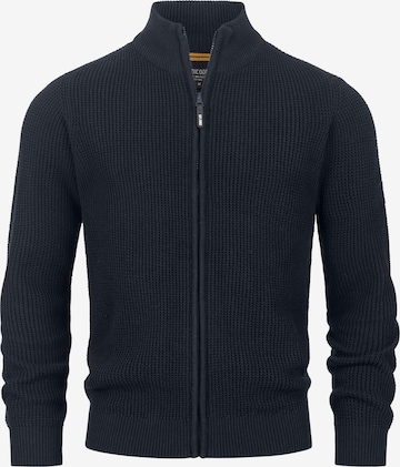 INDICODE JEANS Gebreid vest in Blauw: voorkant