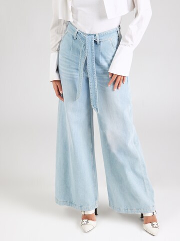 SCOTCH & SODA - Pierna ancha Pantalón vaquero plisado 'Luna' en azul: frente