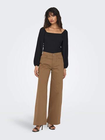 ONLY Wide leg Broek in Bruin