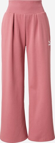 PUMA Szeroka nogawka Spodnie 'Classics' w kolorze różowy: przód