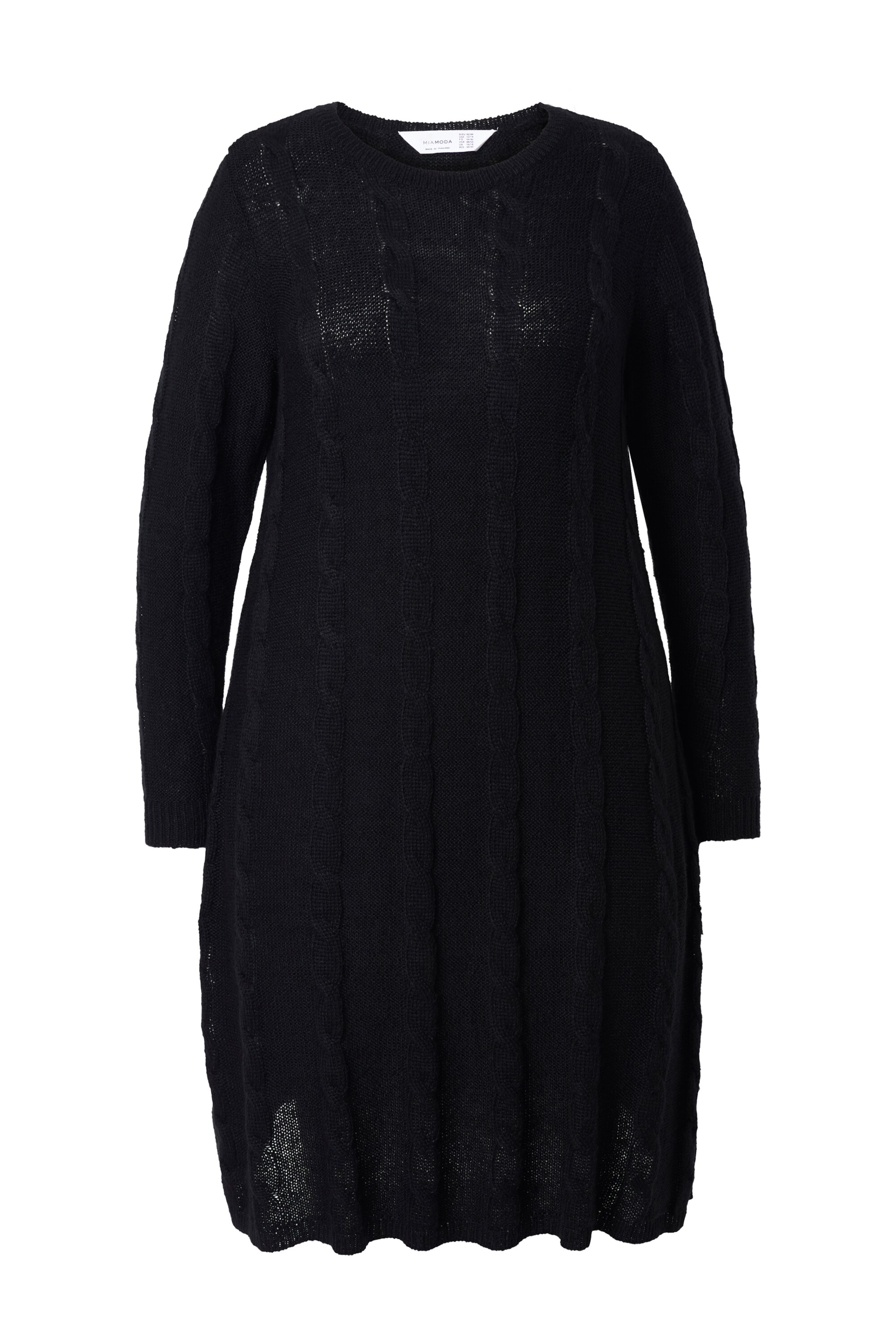 MIAMODA Gebreide jurk in Zwart: voorkant