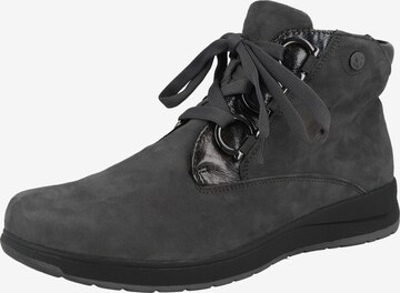 CAPRICE Lace-Up Ankle Boots in Grey: front