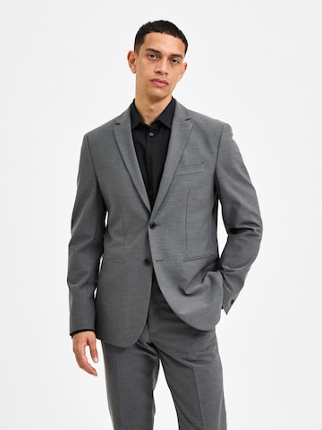 Coupe slim Veste de costume 'Josh' SELECTED HOMME en gris : devant