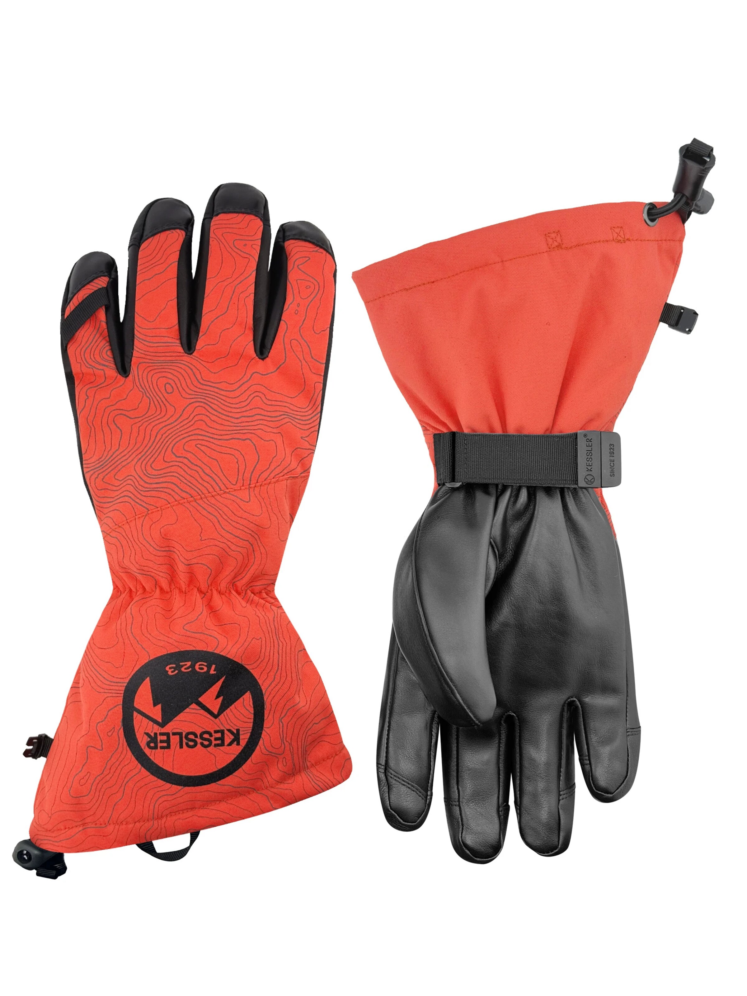 KESSLER Full Finger Gloves in Red: front