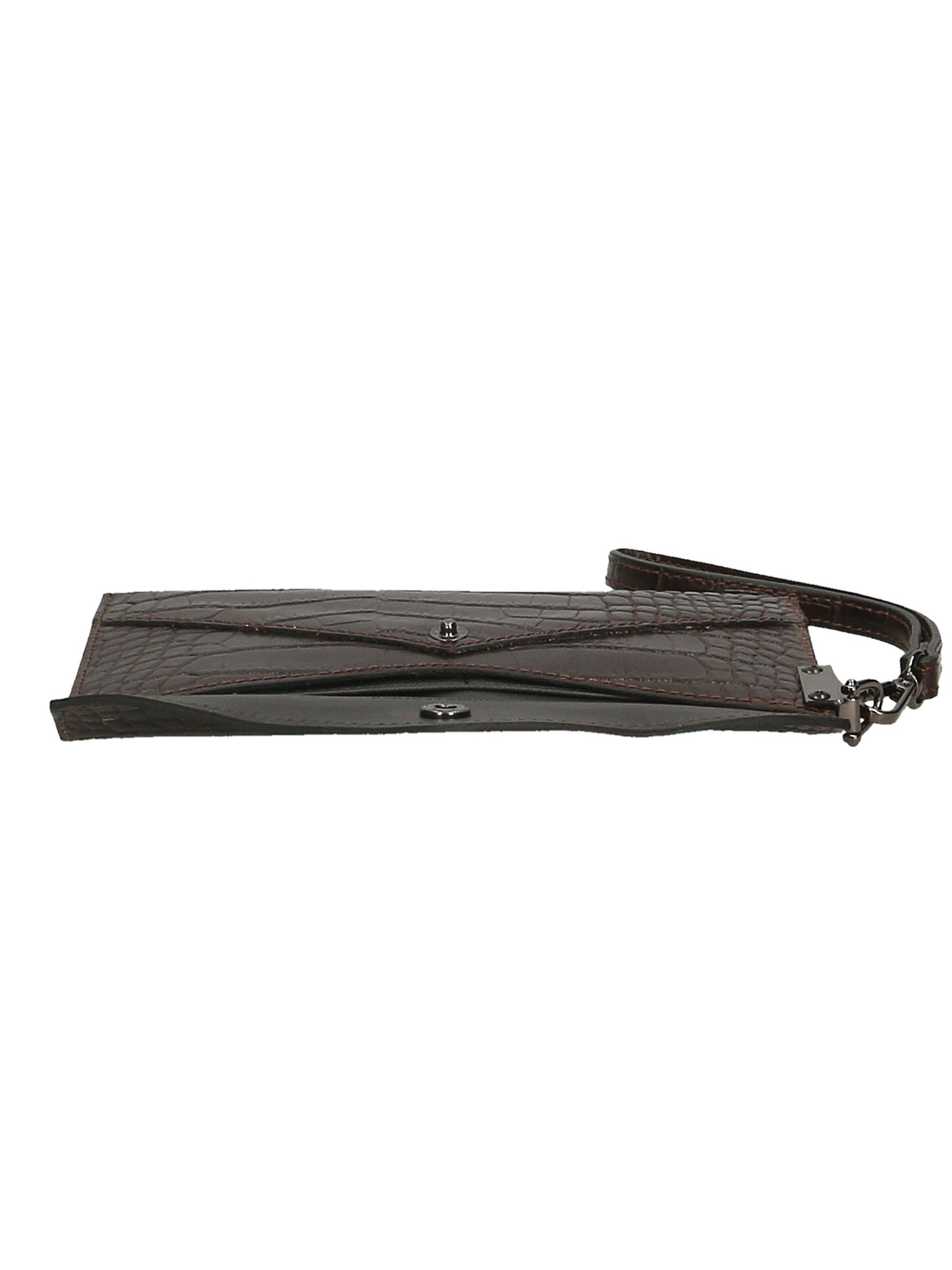 Pochette 'Borsetta Portafoglio Noemy Pelle Stampa Coccodrillo Made in Italy' di Gave Lux in marrone